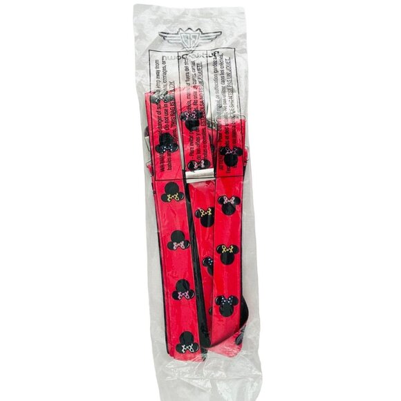 Disney Minnie Mouse Suspenders Womens One Size Red Clip End - Picture 7 of 12